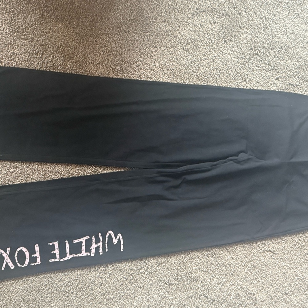 White Fox Pants with Pink Sparkle Logo-Medium New